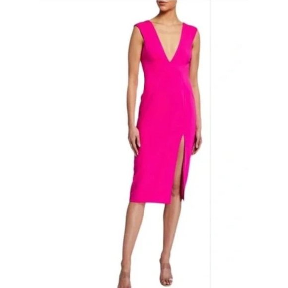 NWT* JAY GODFREY: Lloyd Plunge Neck Midi Dress Sz.12 - Picture 1 of 7